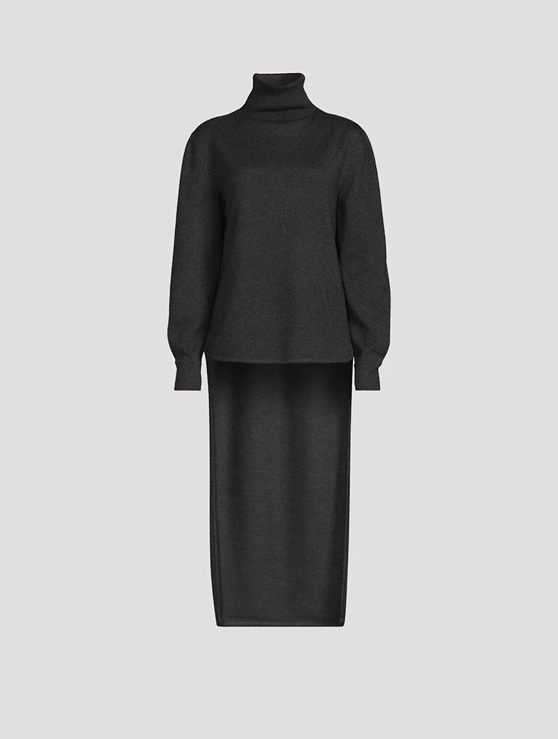 High-Low Turtleneck Sweater
