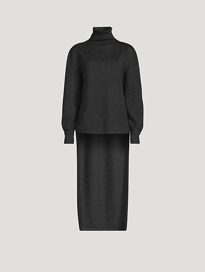 High-Low Turtleneck Sweater