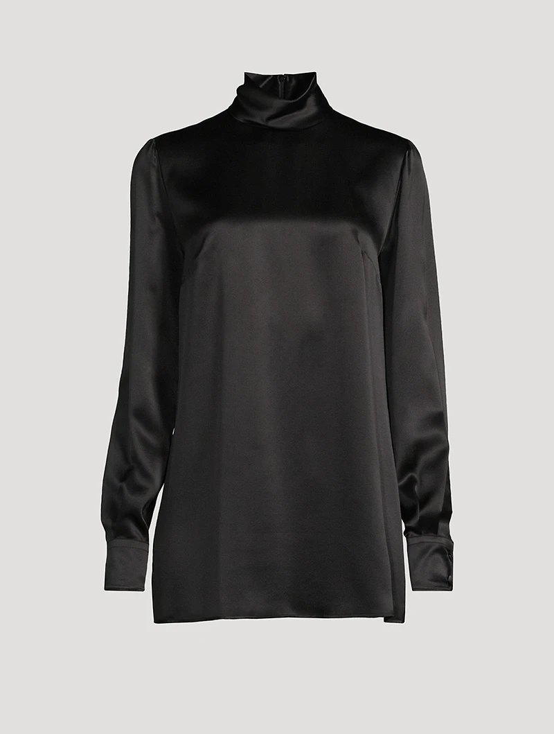 Silk Turtleneck Blouse