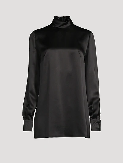 Silk Turtleneck Blouse