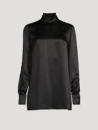 Silk Turtleneck Blouse