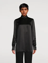 Silk Turtleneck Blouse