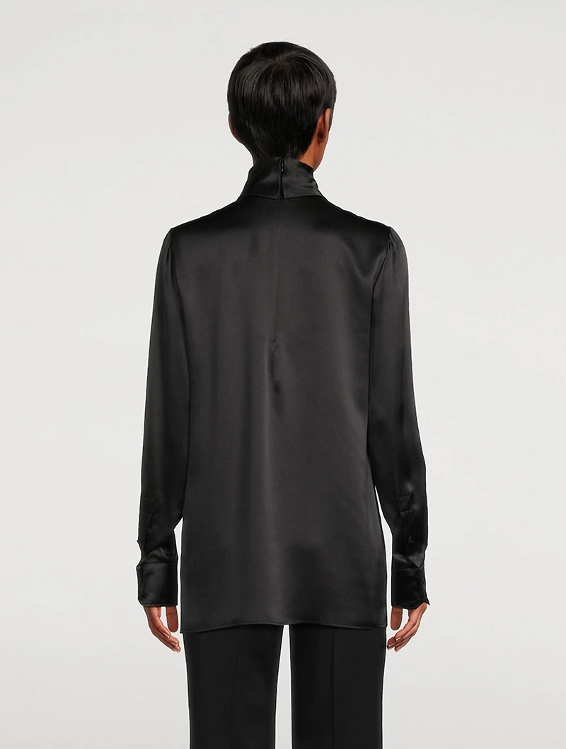 Silk Turtleneck Blouse