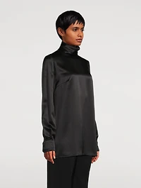 Silk Turtleneck Blouse