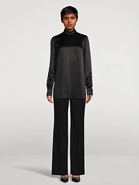 Silk Turtleneck Blouse