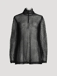 Mesh Turtleneck Blouse