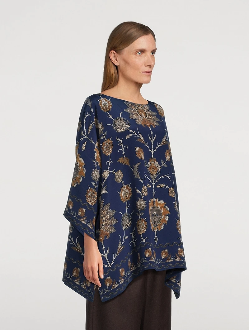 Silk Tunic Persian Blossom Print