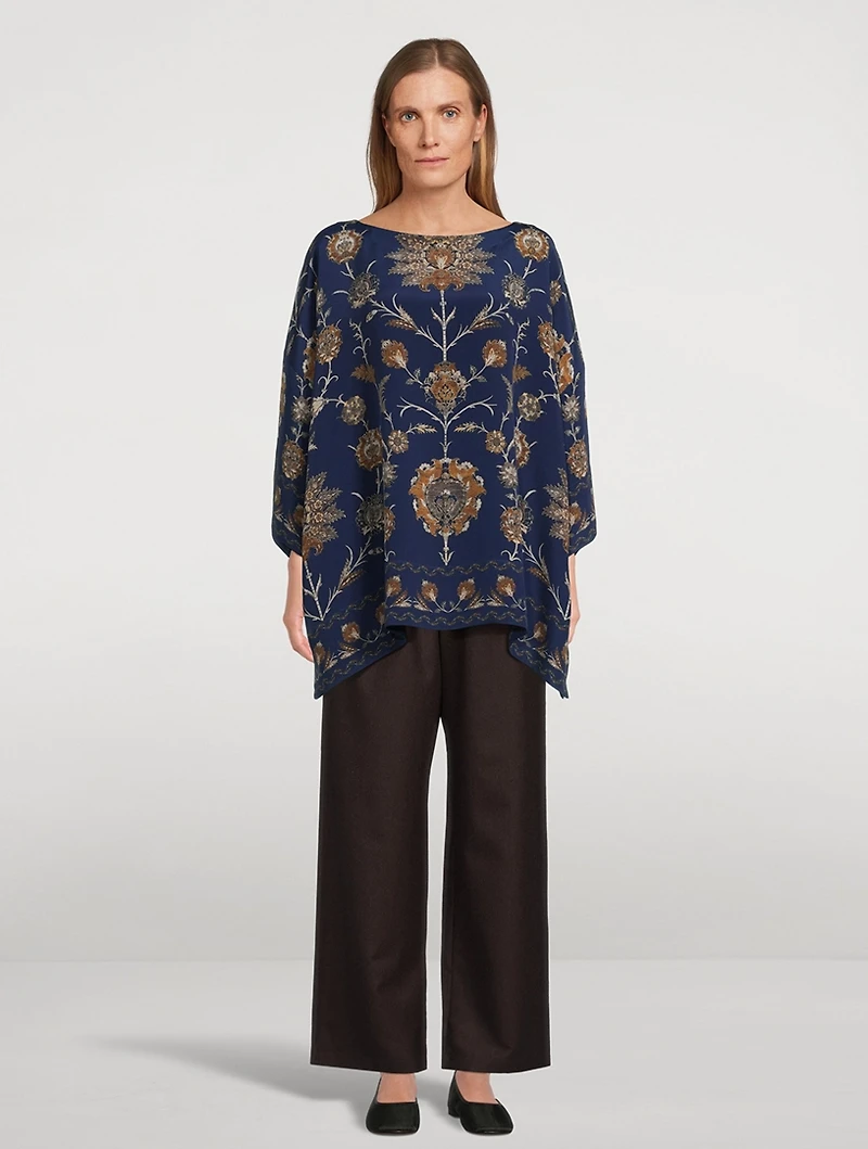 Silk Tunic Persian Blossom Print