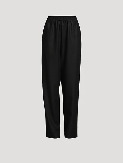 Wool And Silk Tapered Trousers