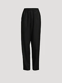 Wool And Silk Tapered Trousers