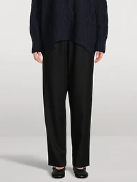 Wool And Silk Tapered Trousers