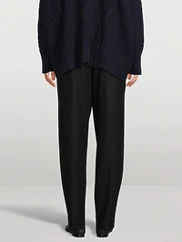 Wool And Silk Tapered Trousers