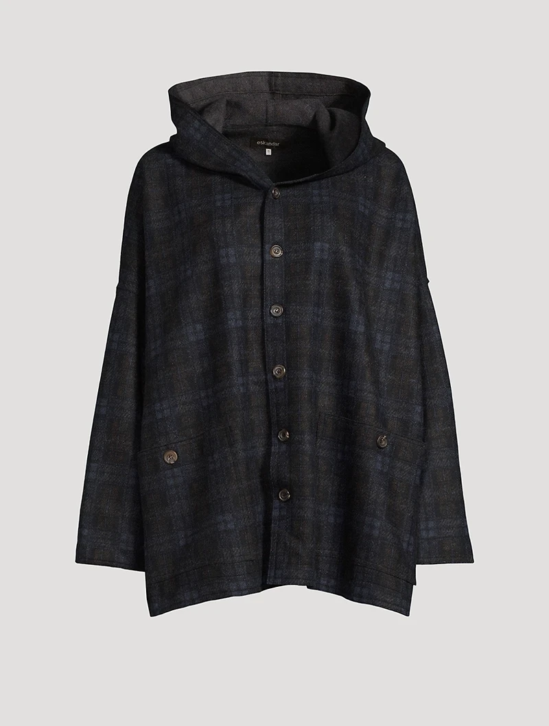 Wool Cashmere Jacket Plaid Print
