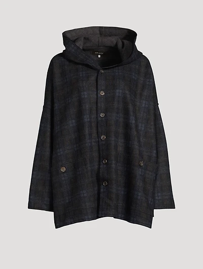 Wool Cashmere Jacket Plaid Print
