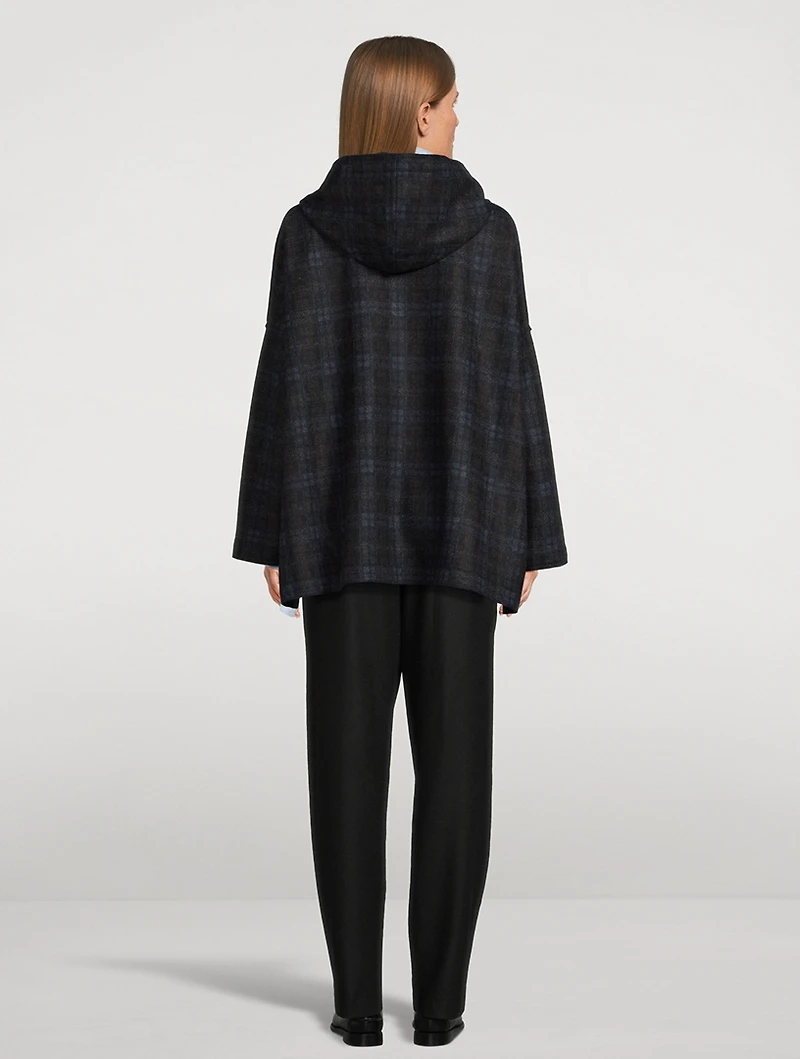 Wool Cashmere Jacket Plaid Print