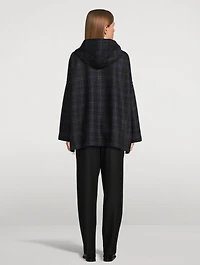Wool Cashmere Jacket Plaid Print