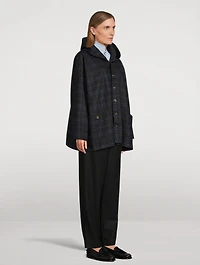 Wool Cashmere Jacket Plaid Print