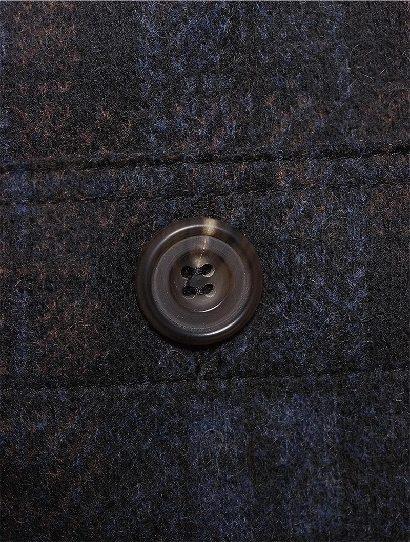 Wool Cashmere Jacket Plaid Print