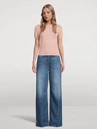 Smocked Short-Sleeve Sweater
