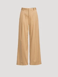 Pleated Wide-Leg Trousers