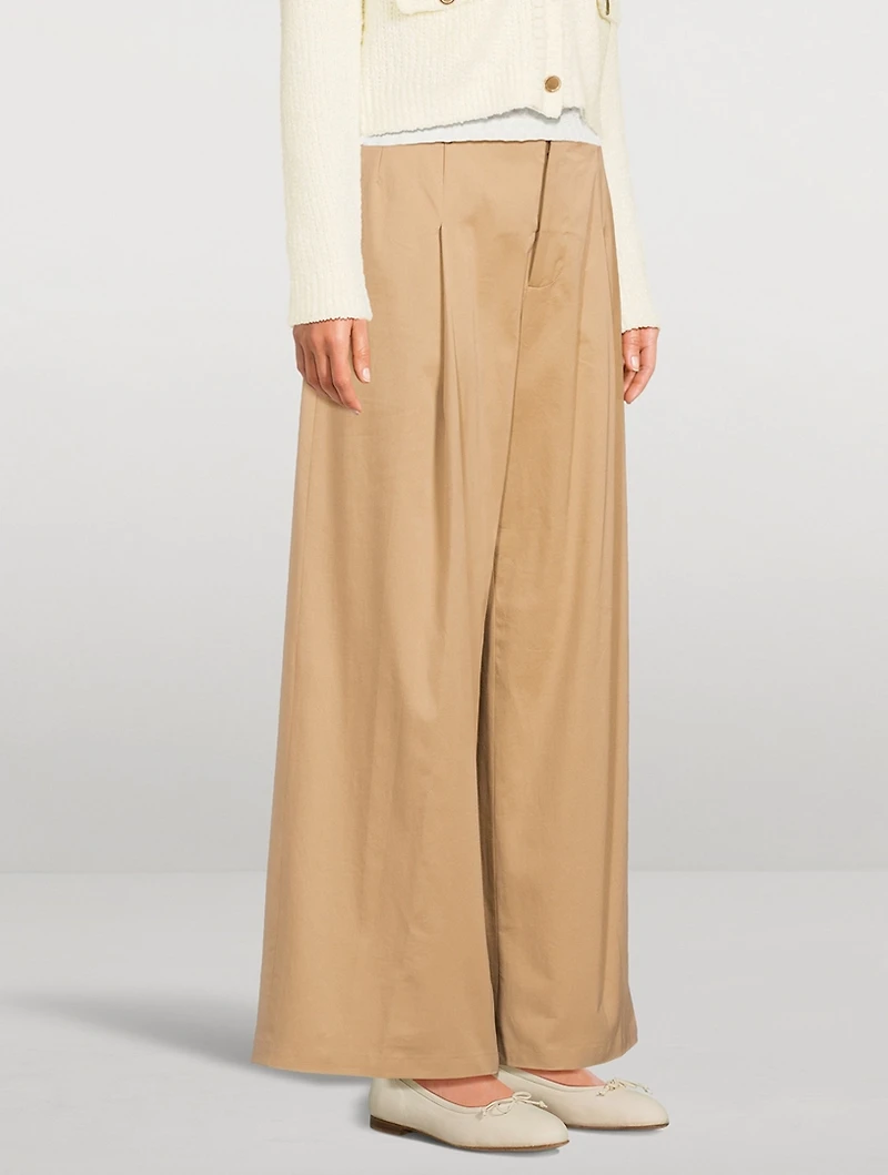 Pleated Wide-Leg Trousers