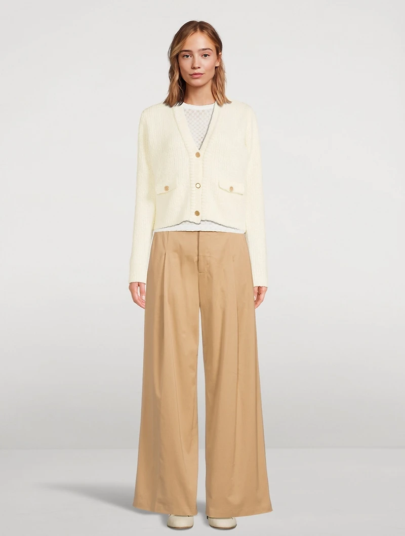 Pleated Wide-Leg Trousers