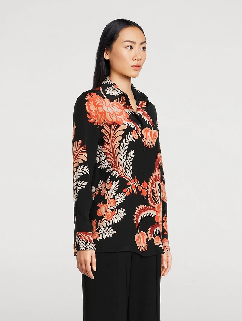 Silk Shirt Floral Print