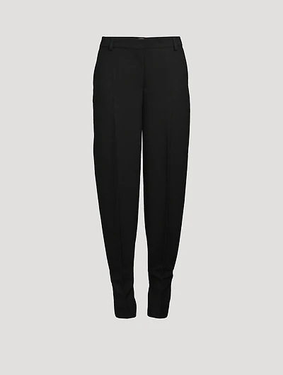 Slouch Trousers With Buckled Cuffs