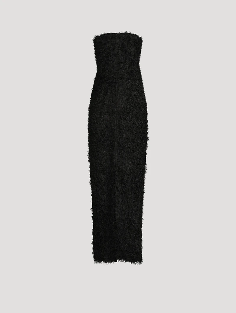 Strapless Fil Coupé Maxi Dress