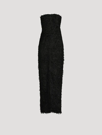 Strapless Fil Coupé Maxi Dress