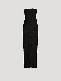 Strapless Fil Coupé Maxi Dress