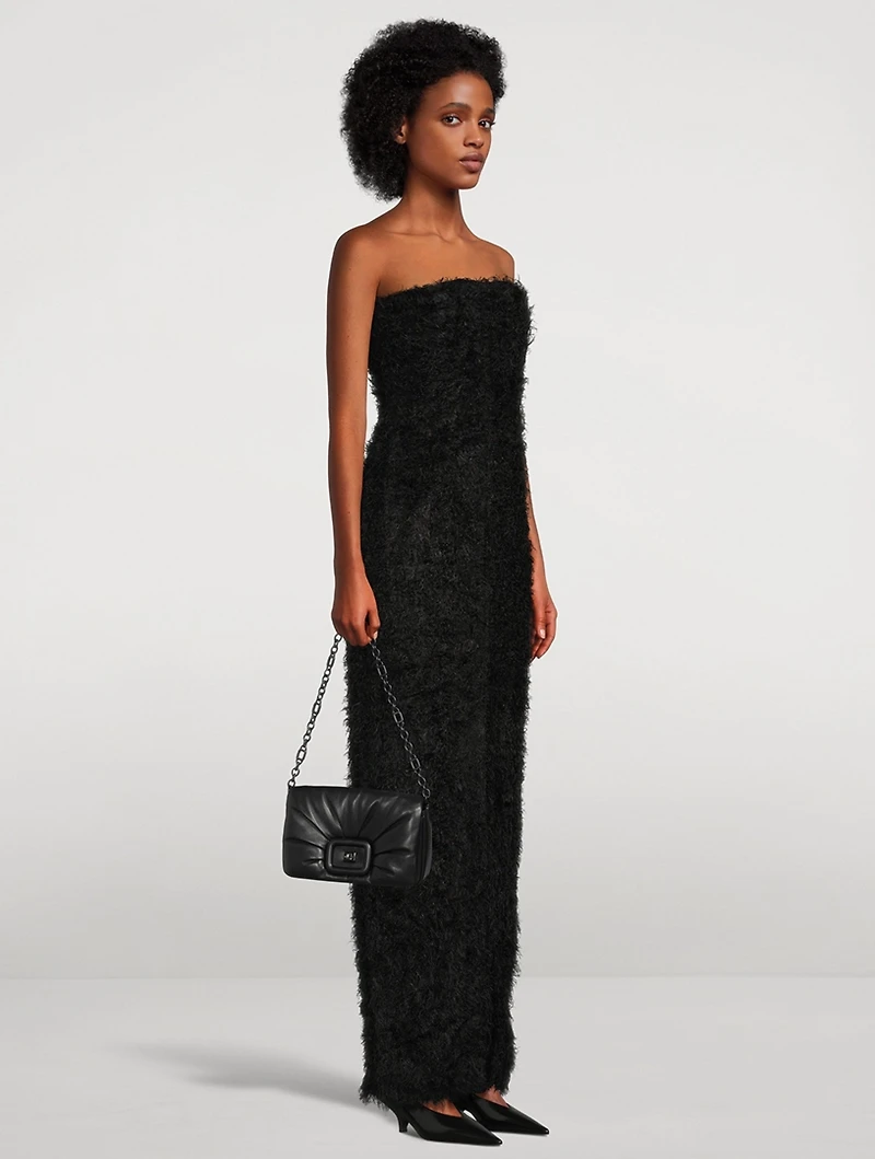 Strapless Fil Coupé Maxi Dress