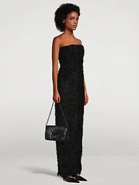 Strapless Fil Coupé Maxi Dress