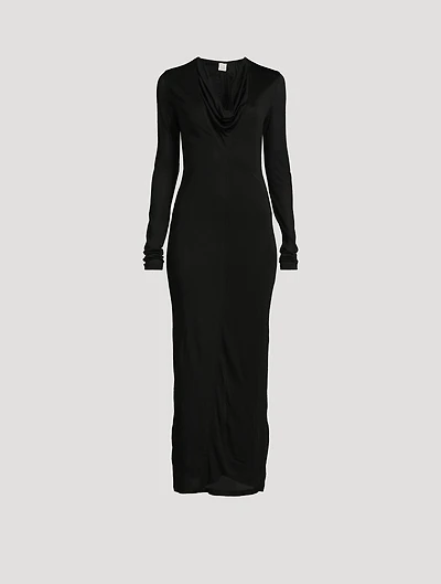 Draped Jersey Maxi Dress