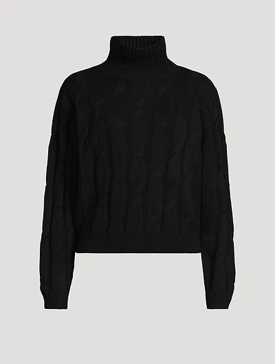 Cable-Knit Turtleneck Sweater