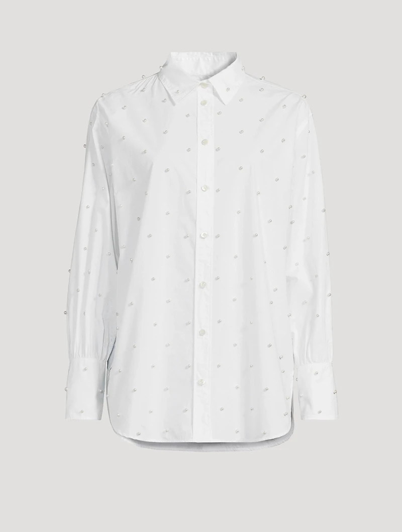 The Oversized Pearl-Embellished Shirt