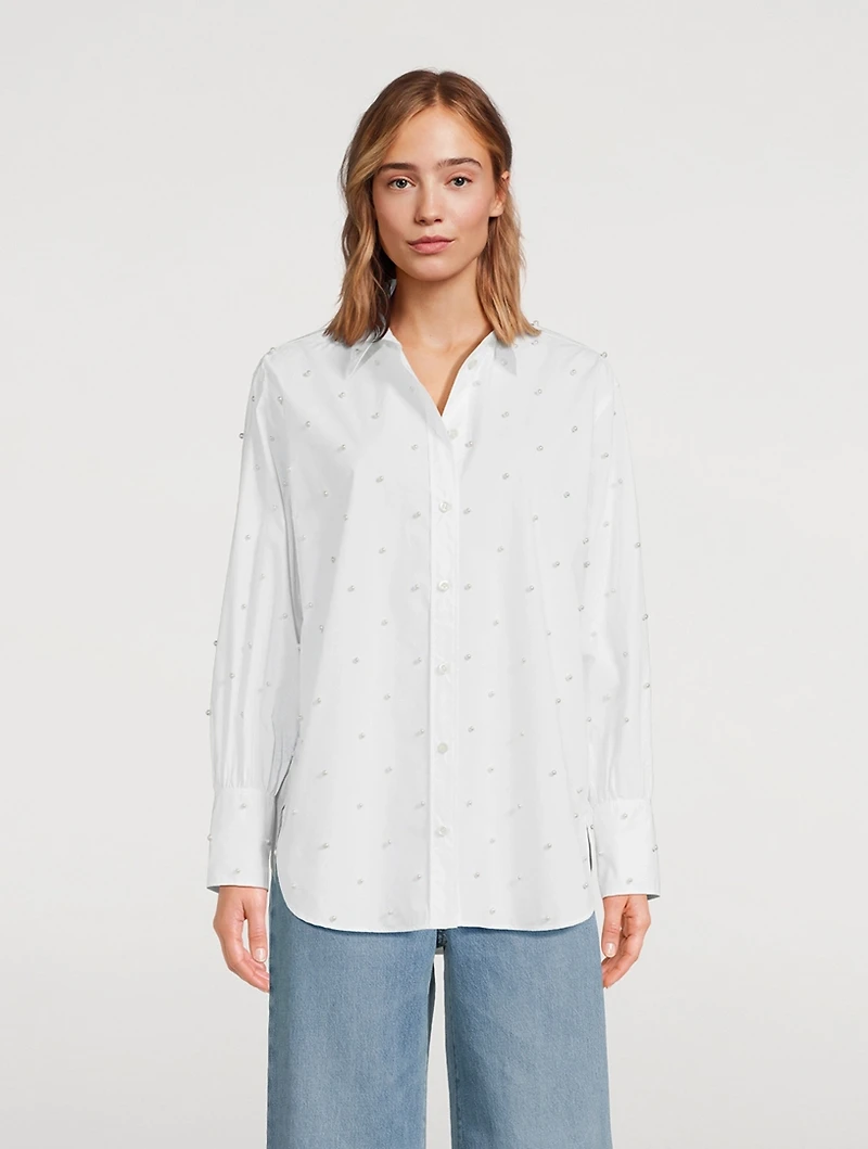 The Oversized Pearl-Embellished Shirt