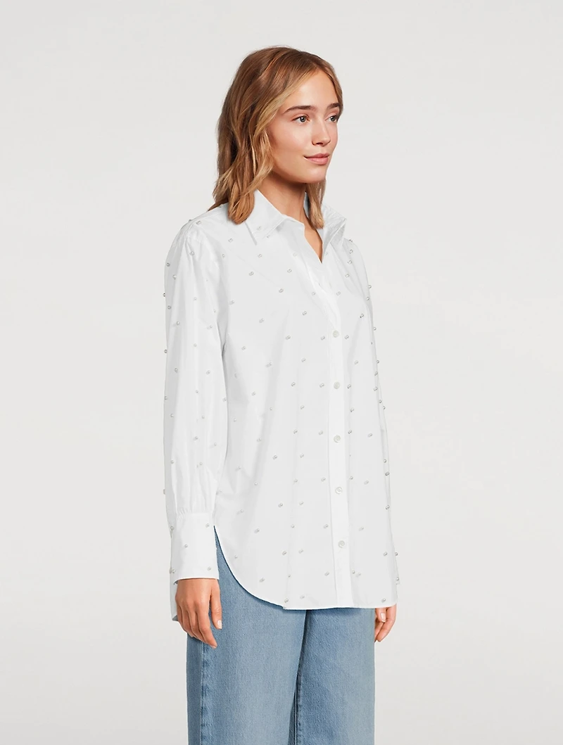 The Oversized Pearl-Embellished Shirt