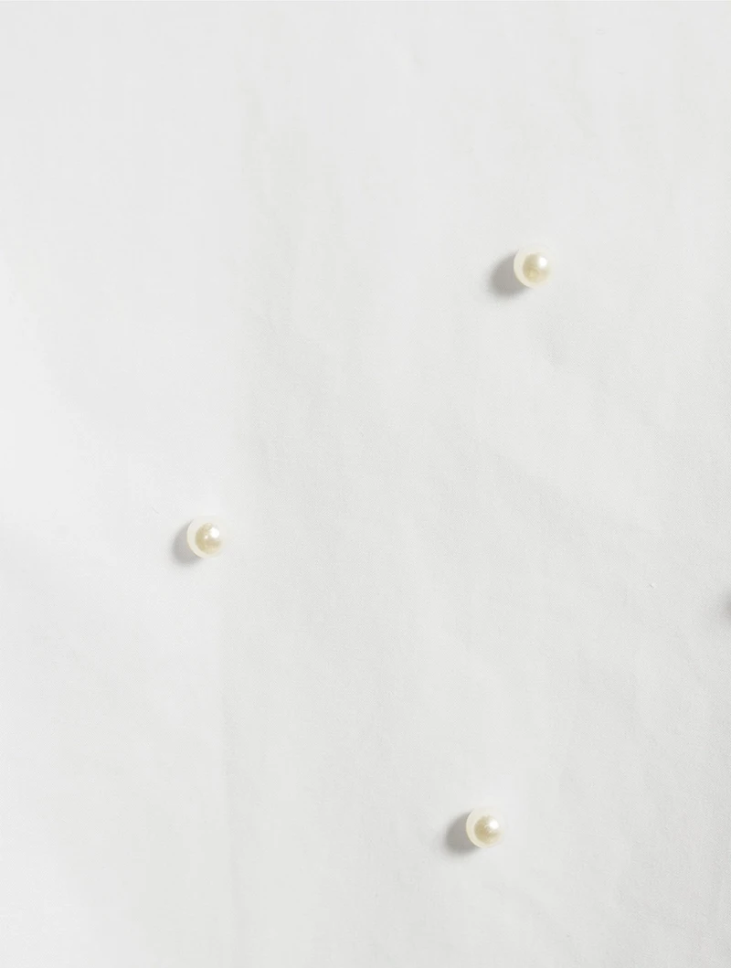 The Oversized Pearl-Embellished Shirt