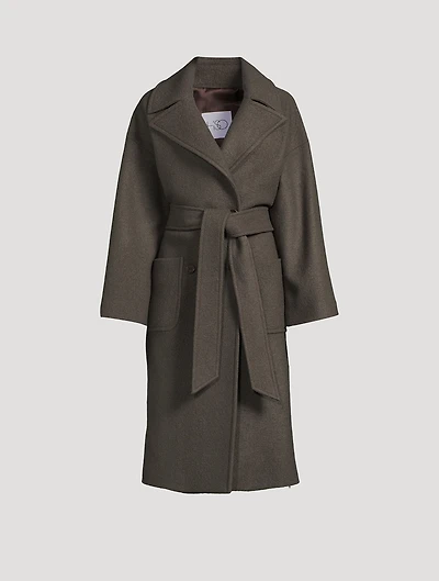 Charlotte Belted Wool Wrap Coat