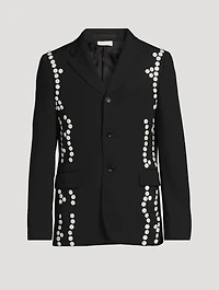 Wool Gabardine Button-Embellished Jacket