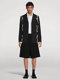 Wool Gabardine Button-Embellished Jacket