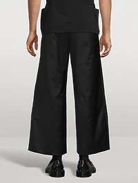 Wool Nylon Twill Wide-Leg Pants