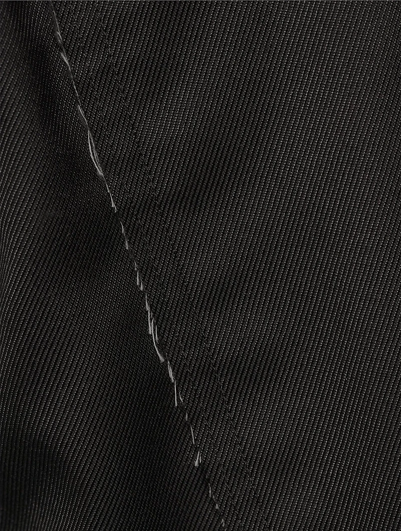 Wool Nylon Twill Wide-Leg Pants