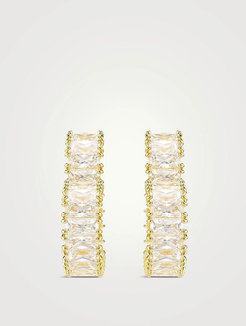 Matrix Crystal Heart Hoop Earrings