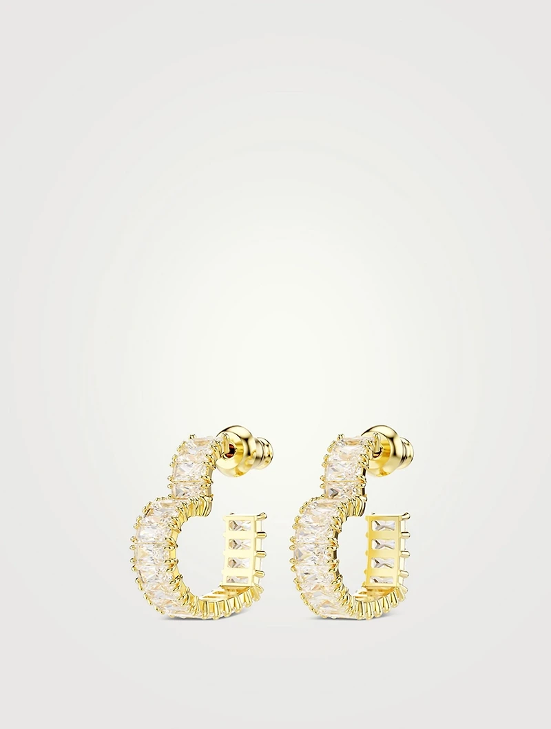 Matrix Crystal Heart Hoop Earrings