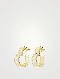Matrix Crystal Heart Hoop Earrings
