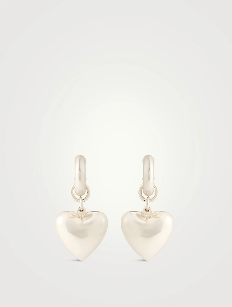 Puffy Heart Hoop Earrings