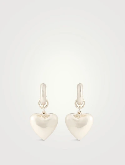 Puffy Heart Hoop Earrings