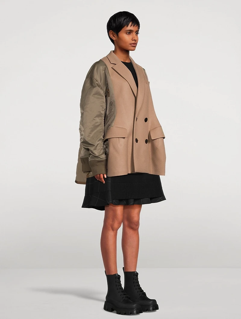 Wool And Nylon Twill Jacket